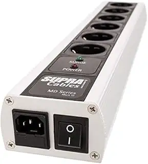 Supra Cables Netzleiste 6-Fach mit Überspannungsschutz MD06-Eu/SP Switch