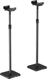 My Wall Lautsprecherständer, höhenverstellbar, 2er Set, 360° drehbar & neigbar, Kabelmanagement, für Boxen 13–28cm/5kg, schwarz, universal für Heimkino & Wohnzimmer