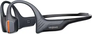 mojawa Purra Run Knochenschall-Sportkopfhörer, Open-Ear, IP67 wasserdicht, ENC-KI-Mikrofon, Sprachsteuerung, Tiefer Bass, Bluetooth 5.3, für Laufen, Radfahren, Wandern, Workouts & Alltag – Schwarz