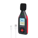 Schallpegelmessgerät Dezibel-Messgerät Datenlogger mit A/C-Frequenzbewertung, schneller/langsamer Reaktion, 43.000 Datensätzen, Echtzeit-Sampling, USB/PC-Anschluss, dreifarbige LED-Lärmwarnanzeige
