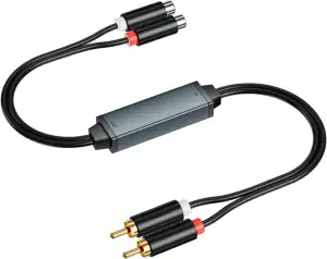 eppfun AV100C Entstörfilter, Ground Loop Isolator für Auto Heim Stereo System/Bluetooth-Lautsprecher, Audio Filter mit Cinch Audiokabel