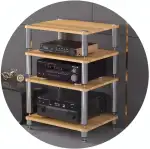 HiFi-Audioregal mit Schwingungsdämpfern, Mehrschichtiges AV-Möbel für Streaminggeräte, Verstärker und Plattenspieler – 1/2/3/4 Ebenen HiFi-Rack für Heimkino und Studio