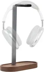 muso wood Kopfhörer Ständer Universal aus Walnussholz und Aluminium Stabil Kopfhörerhalter Kopfhö...