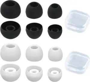 12 Stück / 6Paar Silikon Ersatz Ohrstöpsel, Kopfhörer-Ohrpolster Weiche Aufsätze