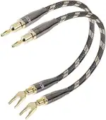 SKW HiFi Lautsprecher Brücken mit Gabelschuhen - Kabelbrücken Lautsprecher - High-End Jumper Brid...