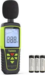 Dezibel Messgerät, Tadeto Schallpegelmesser Portable db Messgerät 30dB bis 130dB (5 Messbereich) Hintergrundbeleuchtung LCD-Display, MAX/MIN, akustische und visuelle Alarme, Data Hold, A/C-gewichtet