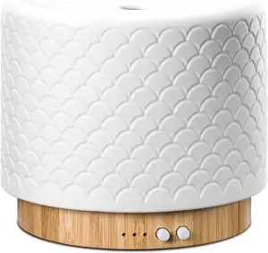 Moya - Ultraschall-Diffusor - Unterteil Aus Natürlichem Bambus – Deckel Aus Kera