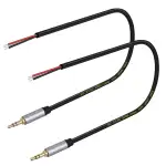 2-Pack Ersatz 3.5mm Stecker auf Bare Wire Open End TRS 3 Pole Stereo Kabel für Kopfhörer Headset Reparatur