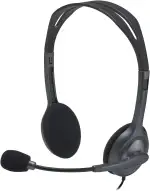 Logitech H111 Kopfhörer mit Mikrofon, Stereo-Headset, Verstellbares Mikrofon mit Rauschunterdrückung, Verstellbarer Kopfbügel, Audio/Mikrofon Dualanschluss mit zwei 3,5mm Klinken - Schwarz