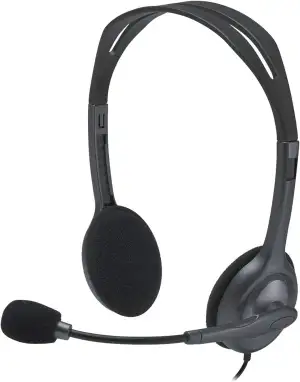 Logitech H111 Kopfhörer mit Mikrofon, Stereo-Headset, Verstellbares Mikrofon mit