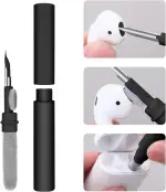 Vicloon Reinigungsset für Airpods Pro 1 2,3 In 1 Multifunktions-Reinigungsstift weiche Bürste für Bluetooth-Kopfhörer, Tasche, Reinigungsset, Reinigungsbürste für Earbuds Cleaning Kit-Schwarz