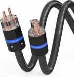 Monosaudio P901 HiFi Netzkabel 4.5Sq 1M Kupfer Abschirmung 2 polig High End Kaltgerätekabel OFC AC Audiophil Stromkabel mit EU Schukostecker+IEC C15 Buchse für DVD/Verstärker/Decoder/Subwoofer/AMP