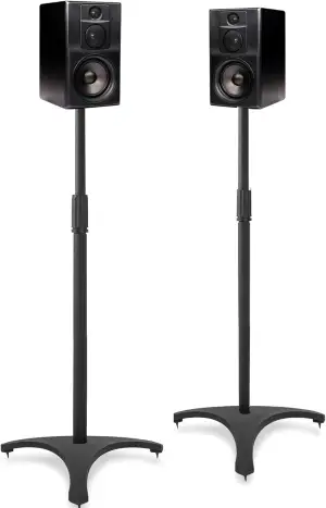 Boxenständer, Lautsprecherständer, höhenverstellbar von 86–127 cm mit Kabelmanag