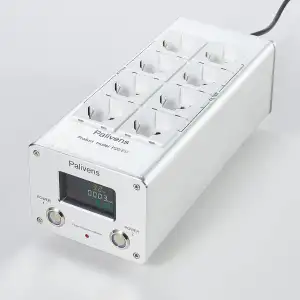 Netzfilter Steckdosenleiste HiFi, 8 Fach Entstörfilter Steckdose mit LCD-Anzeige