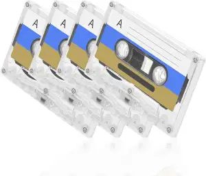 Tuklye Leere Audiokassetten, 4er Pack, Schwarz, 60 Minuten Magnetband, für Vorle