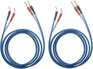 KK ZB-SB 1 Paar HiFi-OFC-Lautsprecherkabel, Bananenstecker auf Pin-Stecker, 1,5 