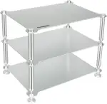 Audiokomponenten-HiFi-Rack - Hochbelastbarer Aluminiumrahmen & solide Aluminiumsäulen, Audio-Ständer-Rack für HIFI-Verstärker/DACs/Vorverstärker, kompakter Desktop-Organizer für Home-Audio-Systeme