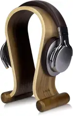 kalibri Kopfhörerhalter Kopfhörerständer Universal aus Holz - Kopfhörer Halter Gaming Headset Halterung - On Ear Headphone Stand - in Walnussholz