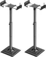 ELIVED Universal Lautsprecherständer höhenverstellbar, Boxenständer mit ausziehbare Auflagenplatt...