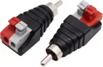 2 Stück RCA Cinch zu Lautsprecher Kabeladapter Subwoofer Lautsprecher Phono Cinch-Stecker zu AV 2 Schraubklemme Video Audio Federpresse Typ Balun für CCTV