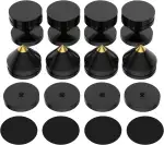 Pack of 8 Lautsprecher Spikes Set, Speaker Stands HiFi Speaker Audio Amplifier DAC CD Isolation Stand Cone Feet Shockproof Base Pad Lautsprecher Füße aus Alulegierung Spikes (Black)