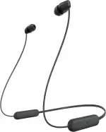 Sony kabellose WI-C100 In-Ear-Kopfhörer (bis zu 25 Stunden Akkulaufzeit, optimiert für Sprachassistenten, integriertes Mikrofon für Telefonate, Bluetooth), Schwarz, klein