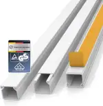 20m (1,6 x 1,6 x 100 cm) Selbstklebender Kabelkanal in Weiß für effizientes Kabelmanagement und Kabelführung am Schreibtisch, Boden oder an der Decke - ideal zur sauberen Kabelverlegung ohne Bohren