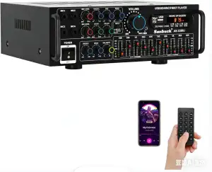 Areyourshop Hifi Verstärker Stereo pa endstufe mit Bluetooth 5.0 2000W Audio Rec