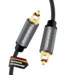 audio pirates optisches TOSLINK Glasfaserkabel [2,0 METER] digitales S/PDIF-Kabel,Verstärker,Heimkino,Xbox One,PS4,OD:4,0 mm,Nylon-Ummantelung,Metall-Stecker,vergoldete Kontakte