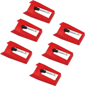 6 Stück Plattenspieler Nadel, Rubinspitze, Nadel, langlebiges Plattenspieler Sty