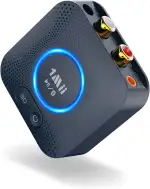1Mii B06HD Bluetooth Empfänger für Stereoanlage, HiFi Audio Receiver Bluetooth 5.3 mit aptX HD & aptX LL, 3,5 mm Klinke & Cinch, Kabelloser Musikadapter, 15 h Akkulaufzeit
