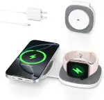 Faltbar 2 in 1 Ladestation für Apple Watch und iPhone für MagSafe iPhone 17e/Air/17/16/15/14/13/1...
