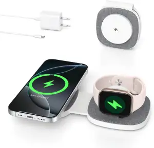 Faltbar 2 in 1 Ladestation für Apple Watch und iPhone für MagSafe iPhone 17e/Air