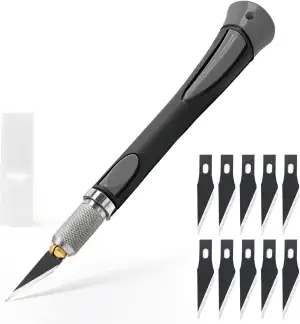 EHDIS Bastelmesser Skalpell Set, mit Softgriff inklusive, mit 10 Ersatzklingen mit einem Rostschu...