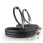 SKW 1.5M A paar lautsprecherkabel mit bananenstecker,OFC Nylon geflochten - Entry-level Lautspecher-Kabel mit hochwertigen Bananenstecker für Heimkino, Verstärker, Lautsprecher,HiFi System