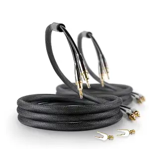 SKW 1.5M A paar lautsprecherkabel mit bananenstecker,OFC Nylon geflochten - Entr