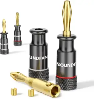24K Vergoldeter Bananenstecker 12 AWG - 18 AWG für Heimkino Verstärker & HiFi - 