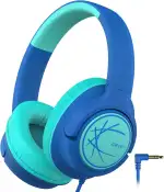 iClever Kopfhörer Kinder, Kinder Kopfhörer mit Kabel 85dBA Sichere Lautstärke, Stereo Sound, Over Ear Faltbare 3.5 mm Jack Kinder Kopfhörer für iPad, Tablets, Schule, Reisen, Blau