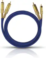Oehlbach NF 1 Master 100 - Hervorragendes analoges Stereo Audio-Cinchkabel - 2X Cinch/2x Cinch, Vollmetallstecker, Schirmung - 1 m - blau