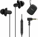 Hearprotek 2 Paar Silikon Schlaf Ohrhörer, Komfortable Anti-Lärm In-Ear Kopfhörer 3,5 mm Stecker mit Mikrofon und Lautstärkeregler für Schlaflosigkeit, Seitenschläfer, Leichte Schläfer, Schnarchen
