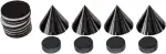 Dynavox Sub-Watt-Absorber 4er Set, höhenverstellbare Entkoppler für HiFi-Geräte und Lautsprecher mit Unterlegscheiben, schwarz
