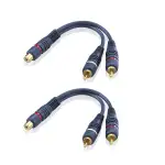 2 Stück Cinch Y Kabel Splitter RCA Y Adapter Kabel 15cm AV Audio Kabel Cinch Verteiler für Subwoofer, Lautsprecher Heimkino