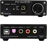 KGUSS FX-Audio DAC-X6 Mini HiFi 2.0 Digitaler Audio-Decoder DAC-Eingang USB/Koaxial/Optischer Ausgang RCA/Kopfhörerverstärker 24Bit/96KHz DC12V Schwarz