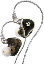 KZ ZAS In Ear Monitor,1DD +7BA Hybrid-Treiber IEM Kopfhörer, HiFi IEM Kopfhörer, Gaming Ohrhörer, mit Abnehmbarem Versilbertem OFC-Kabel für Musiker Audiophile (Ohne Mikrofon, Schwarz)