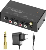 QWORK® Phono-Vorverstärker, DC 12V Stereo Verstärker mit RCA & 6.35 Ausgang