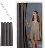 Thermo Türvorhang mit Teleskopstange, einfache Montage in nur 1 Minute ohne Bohren (Türgardine gr...