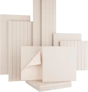 AKUSTIKO Akustikpaneele Selbstklebend 60x60cm - 4 Stück Beige Akustik Wandpaneel