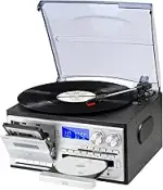 Vintage Record Player 3 Geschwindigkeiten Plattenspieler mit Fernbedienung, Vinyl Bluetooth mit e...