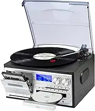 Vintage Record Player 3 Geschwindigkeiten Plattenspieler mit Fernbedienung, Vinyl Bluetooth mit e...