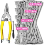 Robuste Metall-Kabelbinder (mit Krawattenschneider), 4 Größen von 30 cm, 24 cm, 24 cm, 20 cm, 15 cm, Mehrzweck-Kabelbinder, geeignet für die Befestigung von Zäunen, Rohren usw. Im Freien